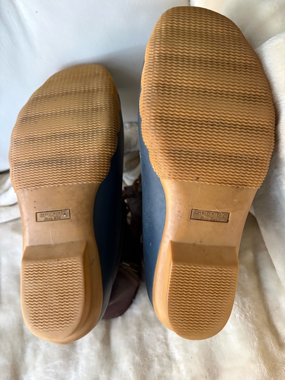 Sperry Saltwater 4-eye Duck Boots •waterproof •navy and brown •size 8 - Picture 6 of 16
